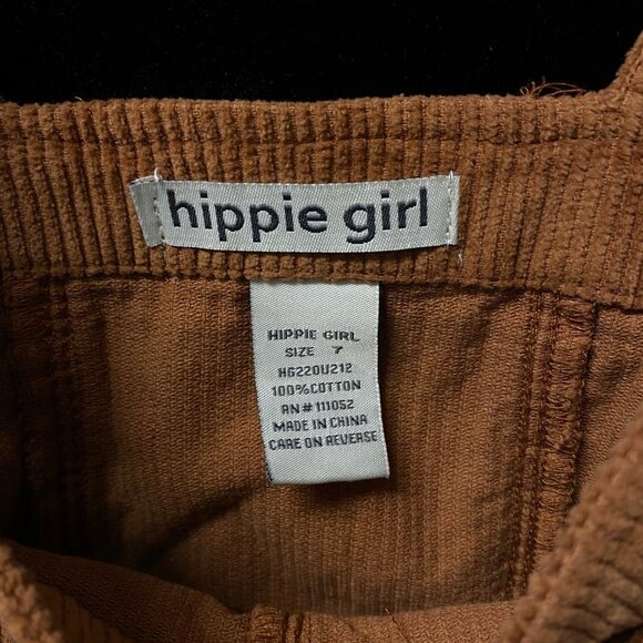 Hippie girl Brown Overall  Dress Sz 7 - Picture 4 of 6